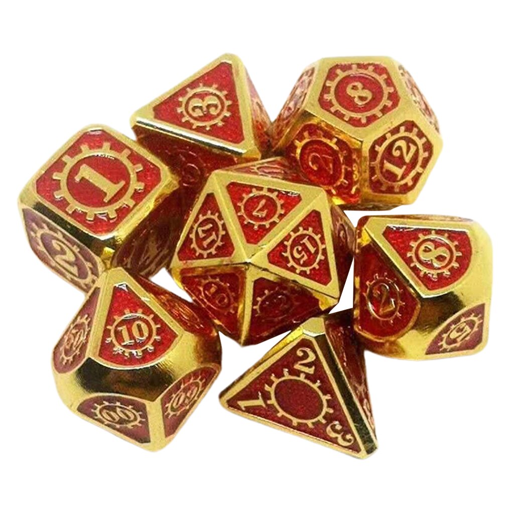 7Stck polyedrisch Multi-einseitig Metall Pro Drachen Waage DnD Pfadfinder RPG würfelt: 16