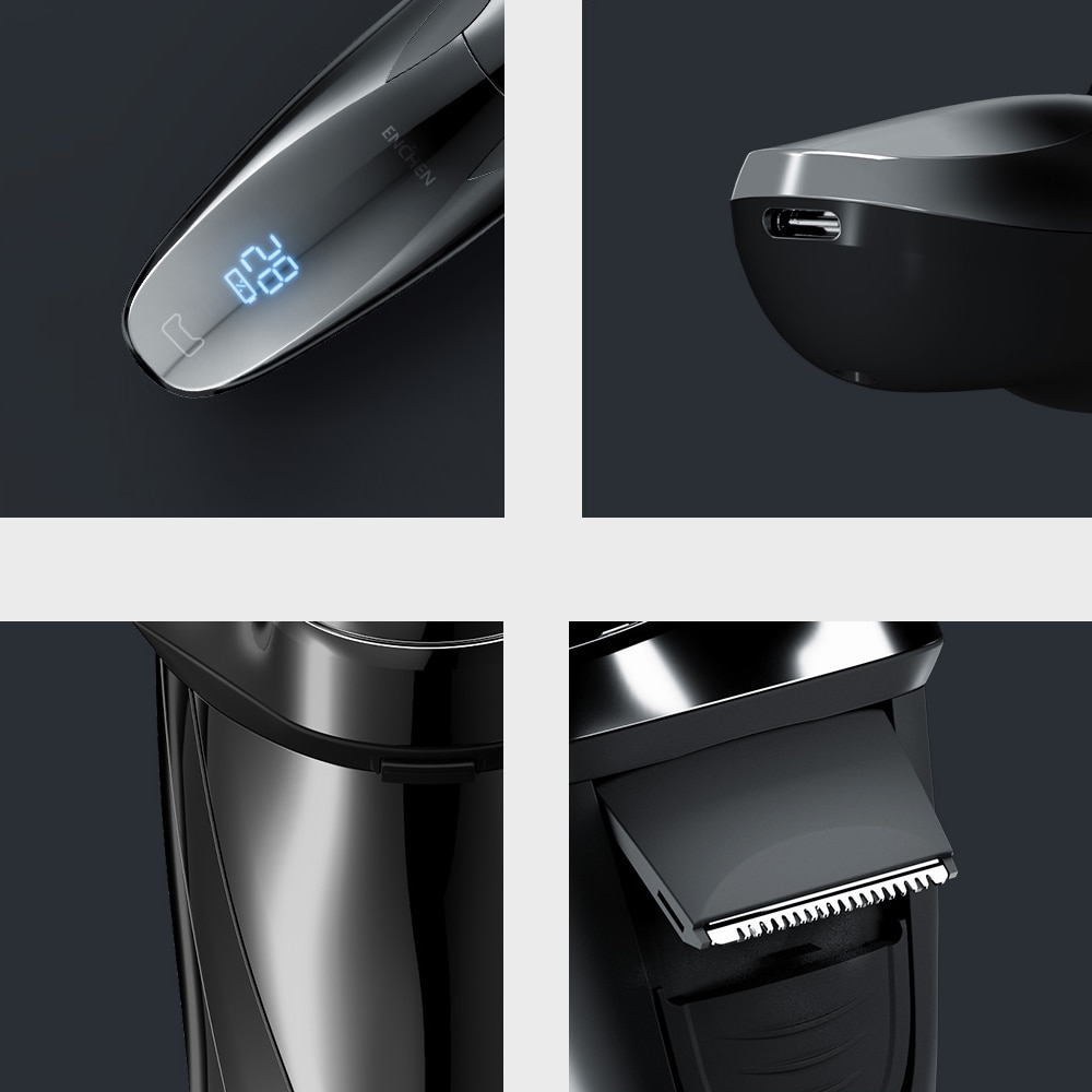 Xiaomi enchen blackstone 3 elektrisk barbermaskine 3d tredobbelt flydende klingehoveder barberkniv mænd skægtrimmer usb genopladelig ipx 7