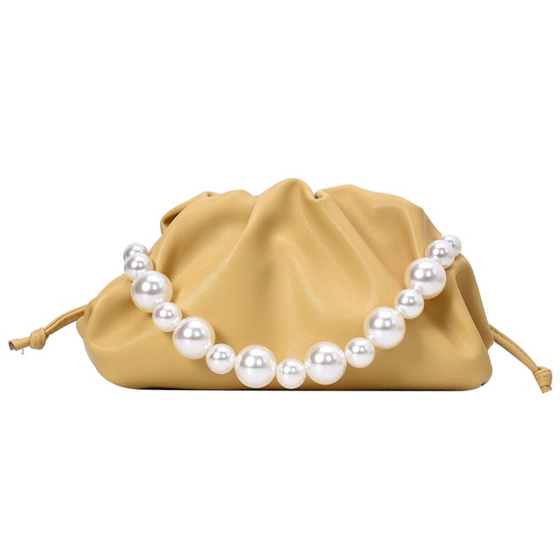 lässig Perle Kette Tote Wolke Tasche Für Frauen Crossbody frauen Handtasche Knödel Schulter Bote Tasche Sack