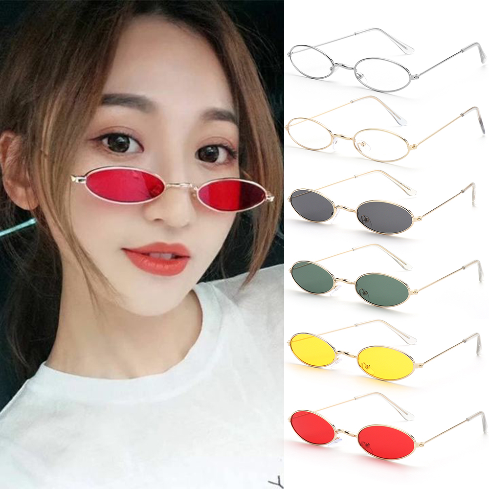 1 pc retro ovale solbriller vintage nuancer lille stel solbriller briller sommer tilbehør til mænd kvinder