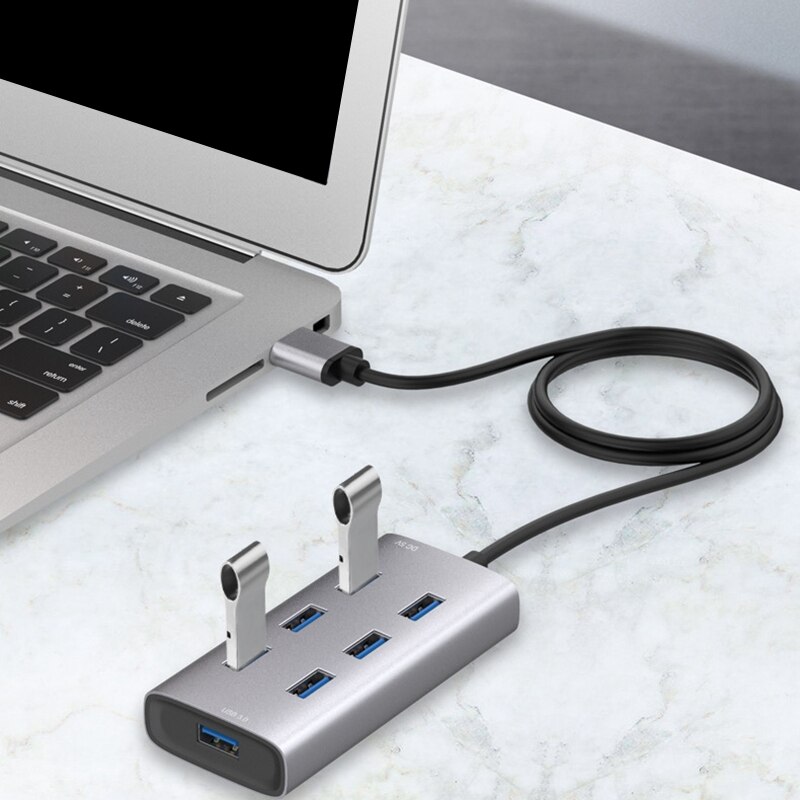 7 Port High Speed USB3.0 Hub Meerdere Aluminium Usb Splitter 300 Mb/s Extension Adapter Hub Voor Pc Desktop