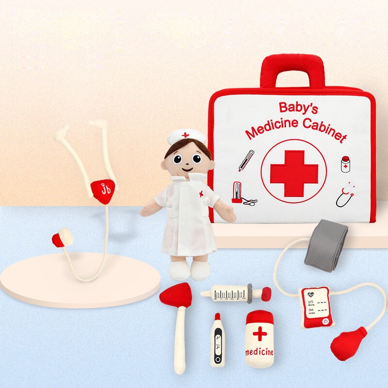 Baby tyg leksaker baby låtsas lek doktor leksaker leksak sjukhus barn doktor set pedagogiska leksaker för barn