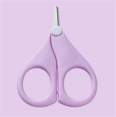 2Pcs/Lot Safety Nail Clippers Scissors Baby Care Cutter For Newborn Baby Daily Nail Shell Shear Manicure Tool Baby Nail Scissors: Light Purple