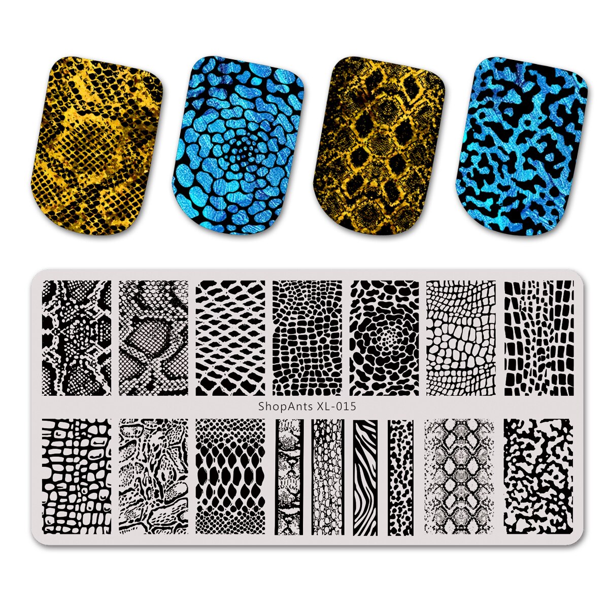 SHOPANTS 6*12cm Rectangle Nail Stamping Plates Leaf Flowers Butterfly Nail Art Stamp Templates Stencils Polish Manicure: 015