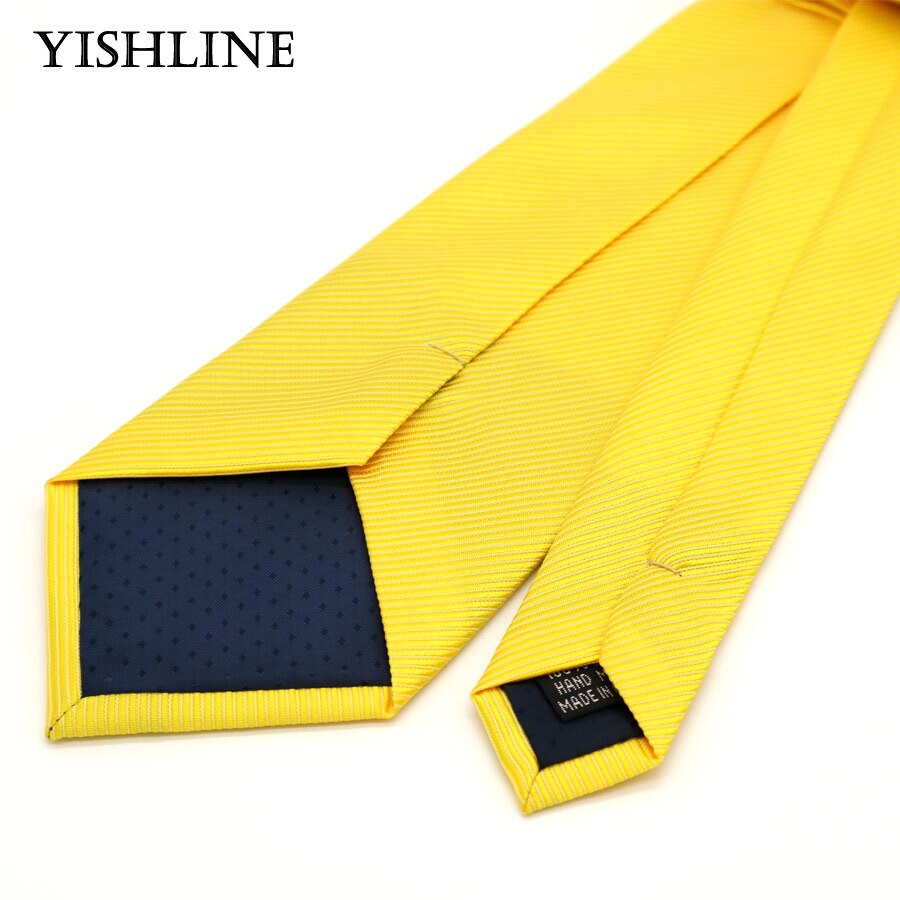 Gul klassisk 100%  silke herre slips forskellige mønstrede slips 8cm slips orange til mænd formel forretnings bryllupsfest gravatas