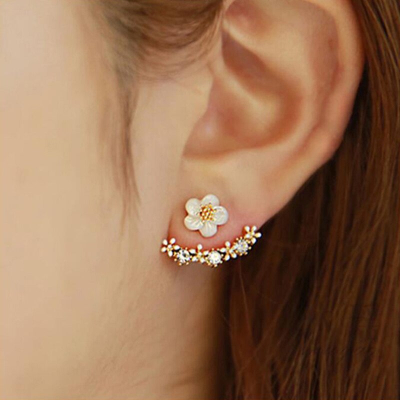 Leuke Kleine Daisy Bloemen Stud Oorbellen Voor Vrouwen Koreaanse Sweet Crystal Flower Earring Meisjes Mode Elegante Sieraden