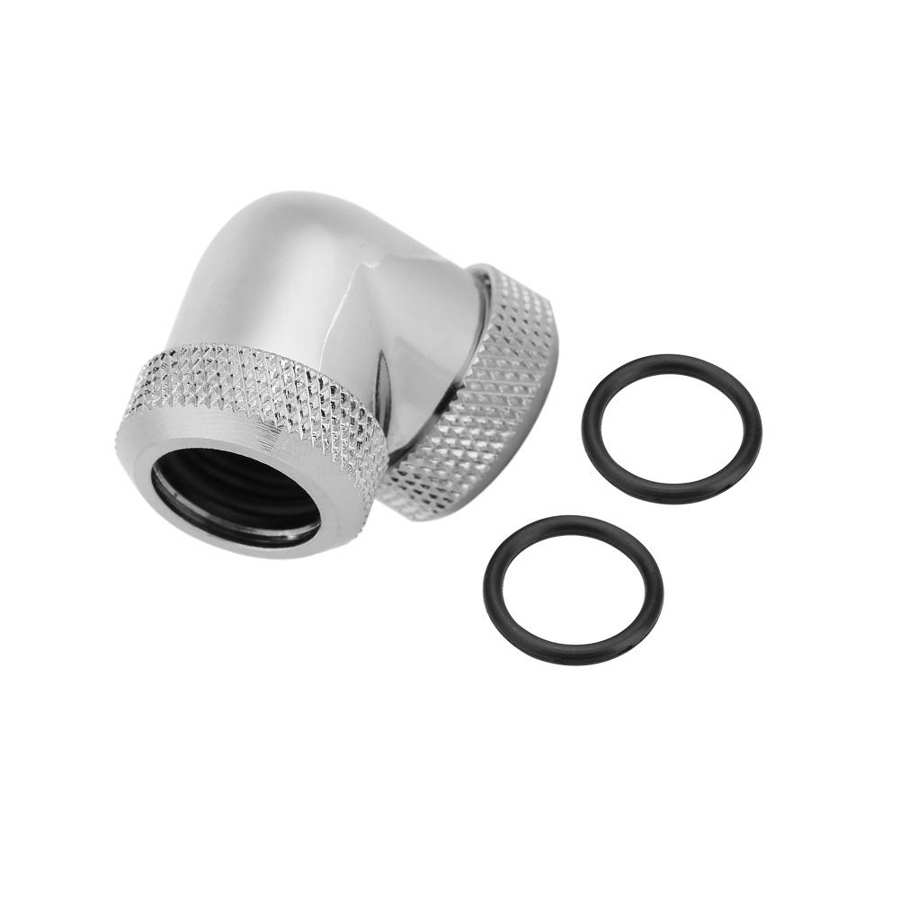 OD /4 Dual Thread 90 Degree Elbow Tube Connector Adapter for PC Water Cooling: Silver