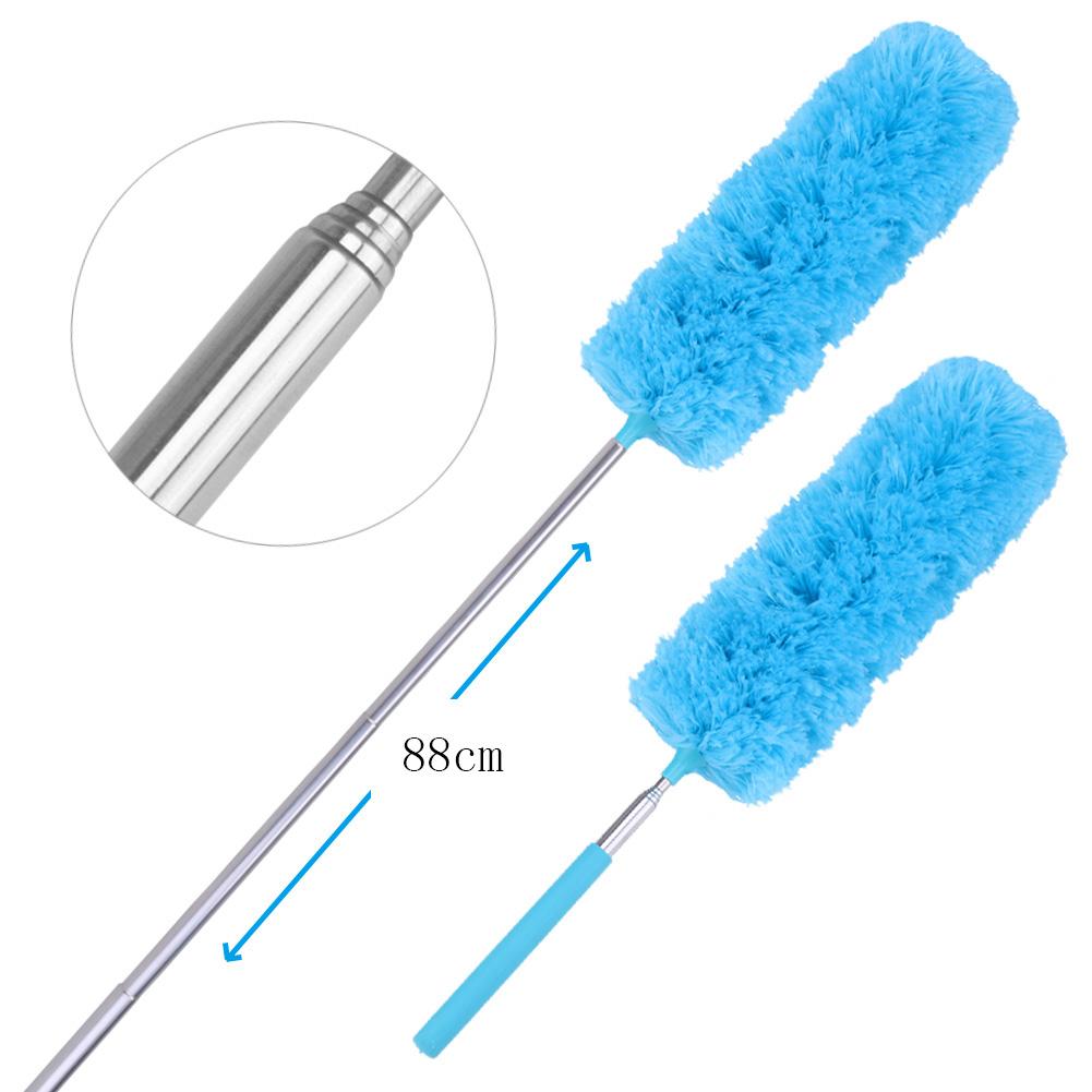 Soft Microfiber Duster Brush Dust Cleaner Static Anti Dust Brush Home Air-conditioner Furniture Cleaning Extendable Applicator: Blue