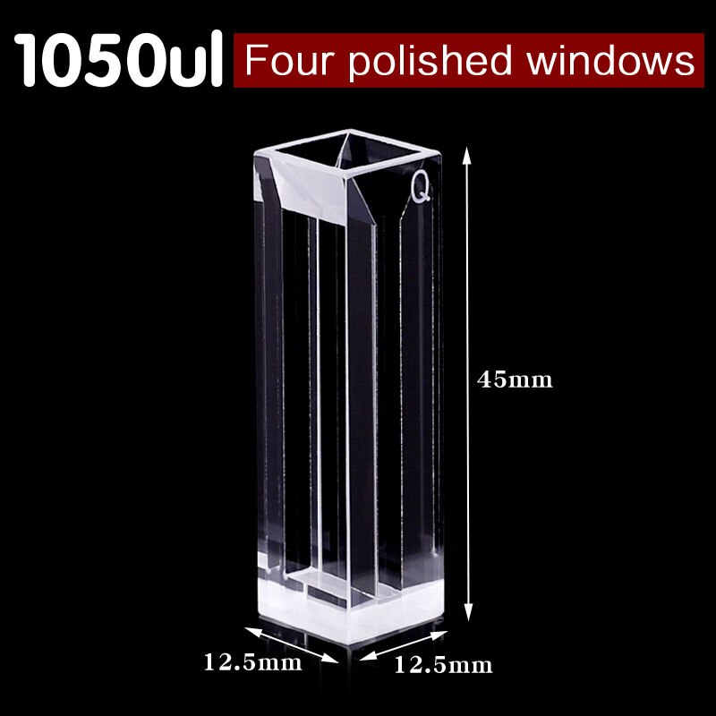 Micro quartz fluorescence cuvette with lid(1050ul)