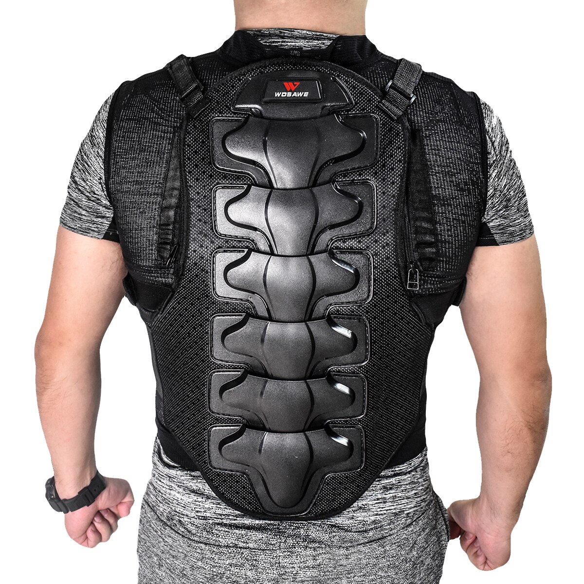 WOSAWE Motorfiets Armor Vest Motocross Fietsen Apparatuur Cool Mesh Body Beschermende Off-Road Racing Borst Protector Schaatsen Ski