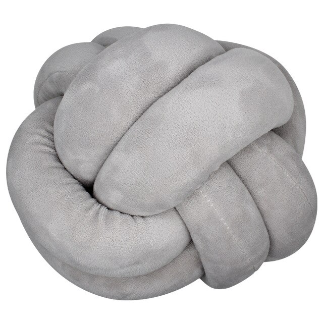 200 cm Lengte Baby Bed Bumper Pure Kleur Weven Pluche Babybedje Protector Voor Pasgeborenen Baby Kamer Decoratie: Grey ball cushion