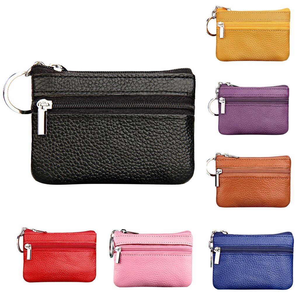 30# Crossbody Bags For Women Women's Mini Coin Purse Leather Zipper Pouch With Key Ring Small Wallet Schoudertas Dames