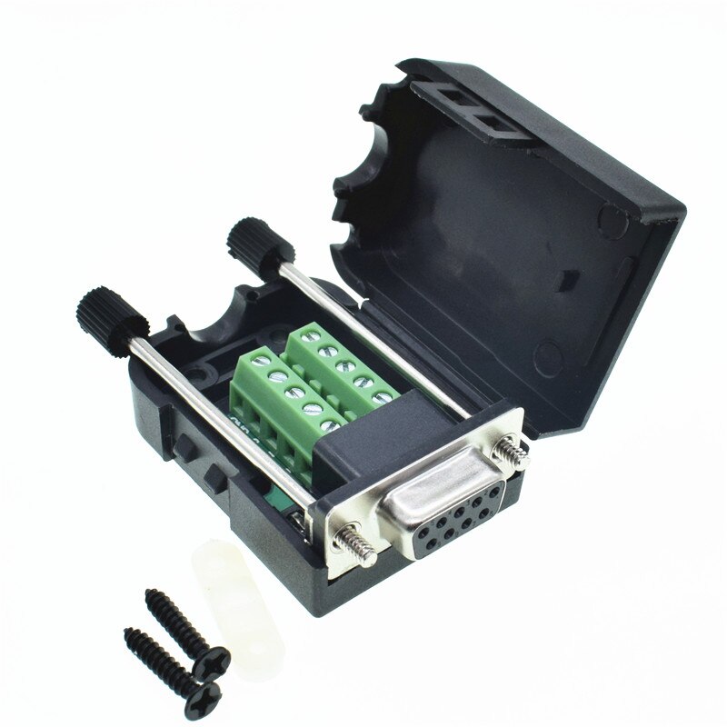 DB9 Connector COM transfer-free solder terminal DB9 Male Connector RS232 DB9 Breakout D-SUB Connector Female: Female Screw