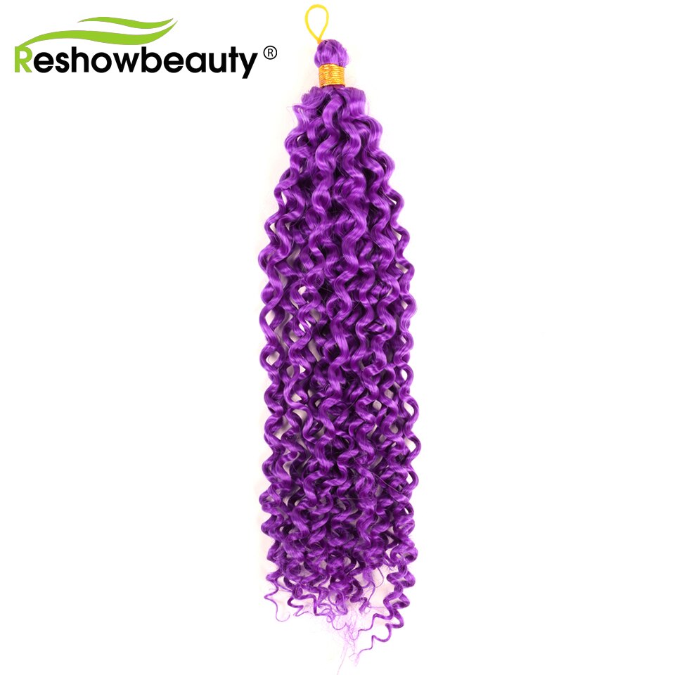 Hair Extension Water Wave Hair Bulk 14 inch 100g/piece Crochet Synthetic Braiding Hair Crochet Braids Hair Reshowbeauty: Purple