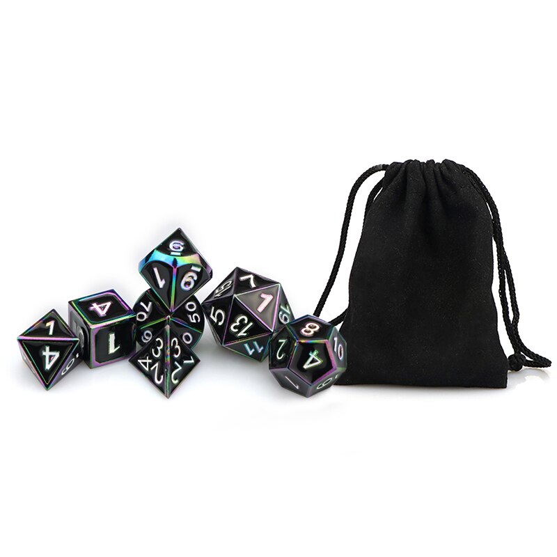 metal dnd dice set Hollow out dice set mechanical dungeon and dragon rpg d&d Bronz polyhedral dice with bag D20 D12 D10 D8 D6 D4