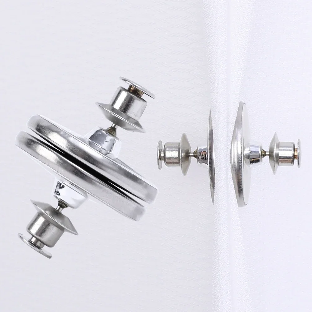 Clips de cortina magnéticos de doble cara con cierre magnético, soporte de plata fuerte, alfileres de hebilla, accesorios para cortinas, 1/20 pares
