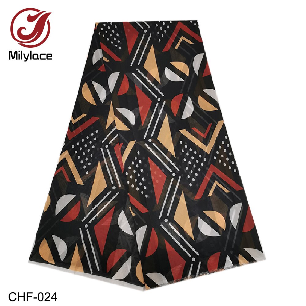 Afrikaanse Chiffon stof Digitale wax patroon Chiffon stof 5 yards per lot voor zomer jurken CHF-020-024