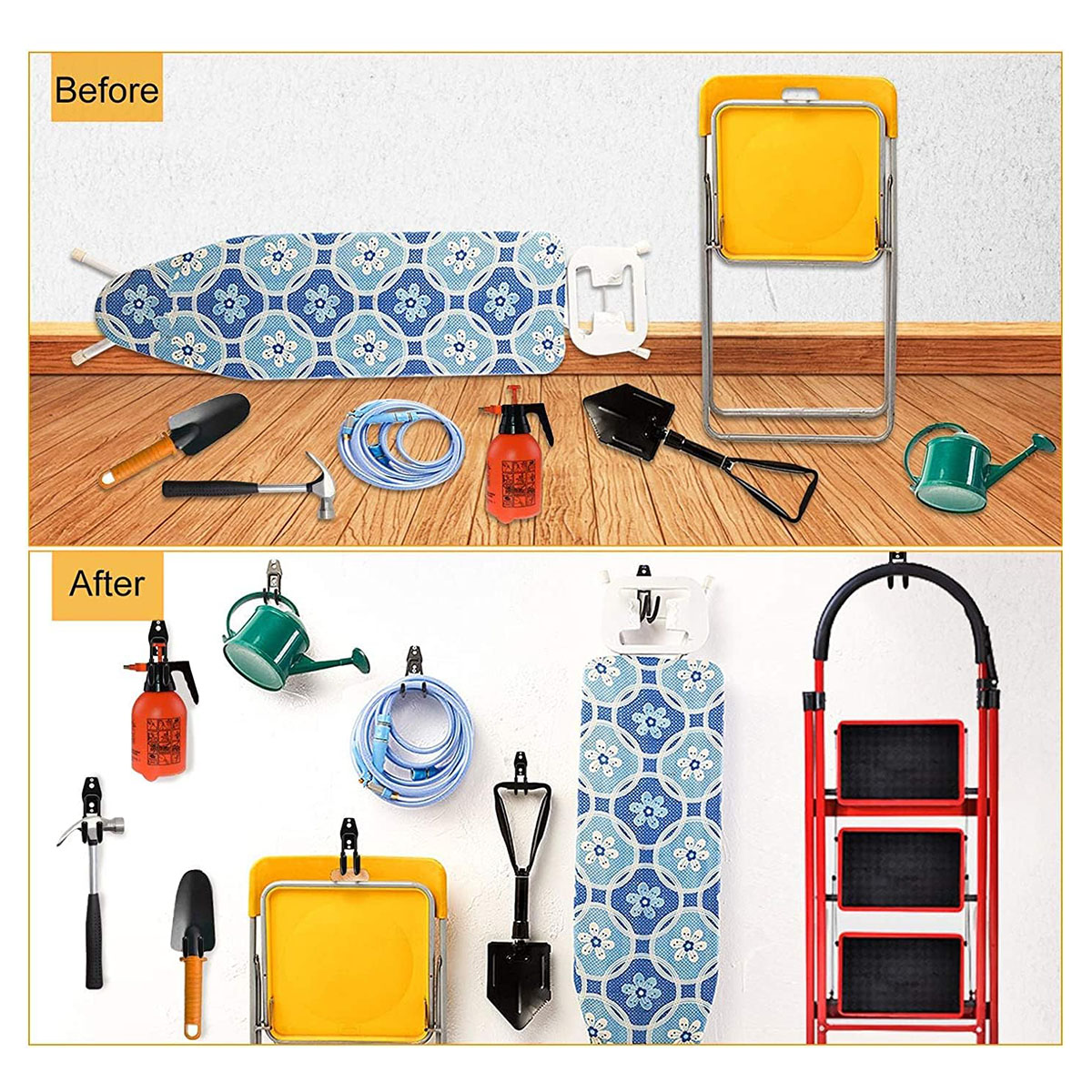 Crochets utilitaires de stockage de Garage, organisateur d'outils de jardin de Garage, crochets muraux utilitaires suspendus, organisateur de stockage d'outils robuste
