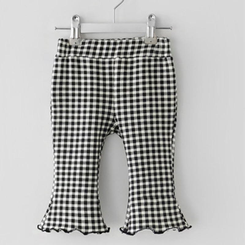 0-6Yrs Kids Baby Broek Meisjes Casual Broek Broek Lente Kinderen Plaid Broek Katoenen Kleding Meisjes Elasticiteit Flare Broek