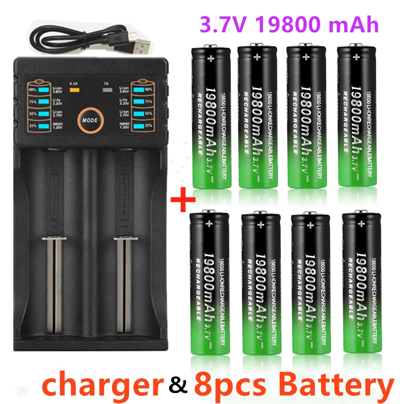 18650 Batterij 3.7V 19800Mah DAA201USB Lader 1.2V 3.7V 3.2V 3.85V Aa/Aaa 18650 26650 14500 Nimh Lithium Batterij Smart Charg
