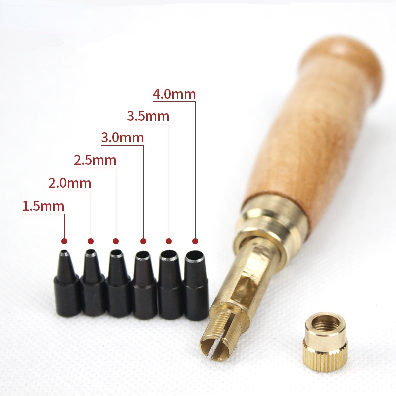 Automatic Belts Punch Replaceable Mute Rotary Punching Punchers Leather Punch Watch Craft Tool Hole Punch Screw Drill Tip Die