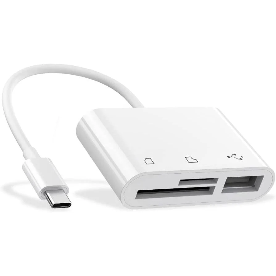 Type-C Adapter TF CF SD-geheugenkaartlezer OTG-schrijver Compact Flash USB-C voor IPad Pro Huawei voor Macbook USB Type C-kaartlezer: Oranje