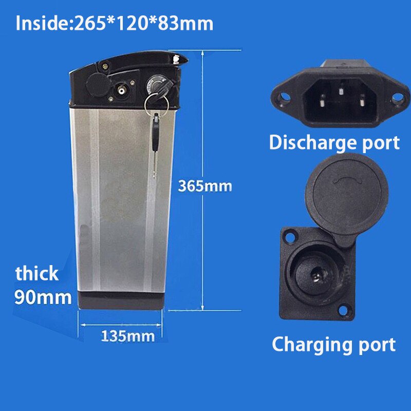 36V 48V Electric Car Bike Lithium Battery Box Folding Bicycle Sea Battery Battery Case Aluminum Alloy Shell 18650 Holder Cover: version 2.3