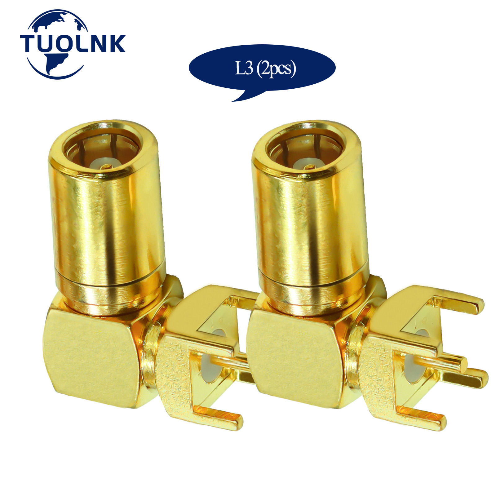 SMB PCB Mount Connector SMB Male Plug RF Coaxial Adapter SMB Female Jack Right Angle Solder PCB Panel 4 Pins 3Type/lot 2pcs/lot: Lavender