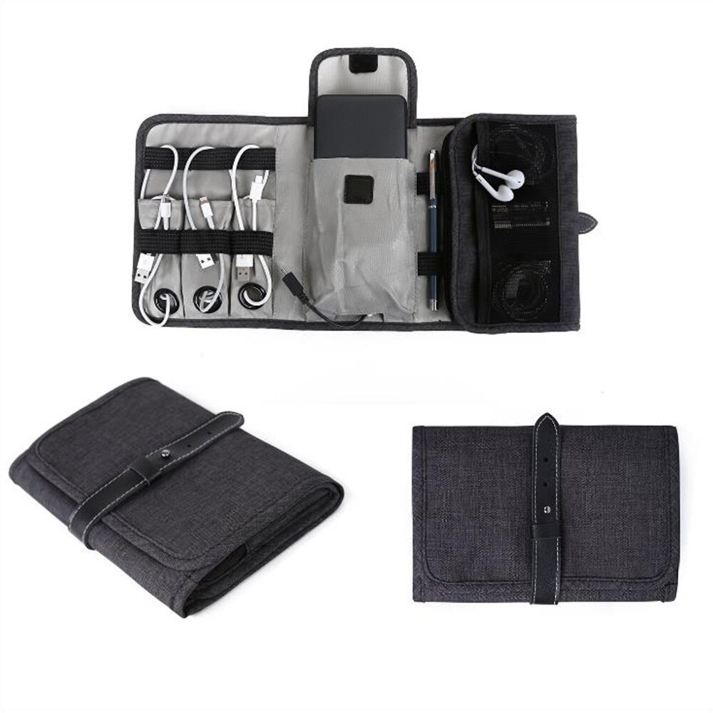 Reisorganizer tas, elektronische accessoires kabel oprolbaar opbergvak draagbare apparatuur draagtas voor oplaadsnoeren sd-kaarten
