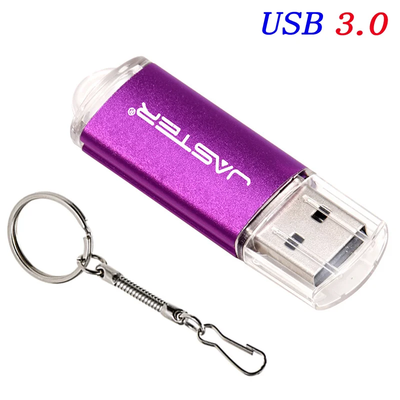 Black USB 3.0 Flash Drive 128GB High Speed Pen Drive 64GB Free Key Chain Memory Stick 32GB Plastic Metal Blue USB Stick 16GB: PURPLE / 64GB