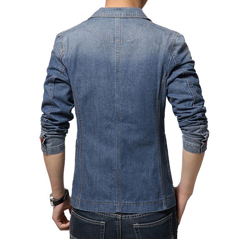 Blazer Men Trend Jeans Suits Men's Casual Suit Jean Jacket Mens Slim Fit Denim Jacket Suit Men Cotton Jackets Costume homme Coat