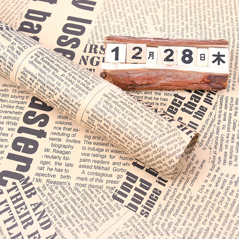 5 Teile/satz 50*70cm Vintage Kraft Verpackung Papier Bouquet Verpackung Englisch Zeitung Blume Verpackung Papier DIY Material: 12