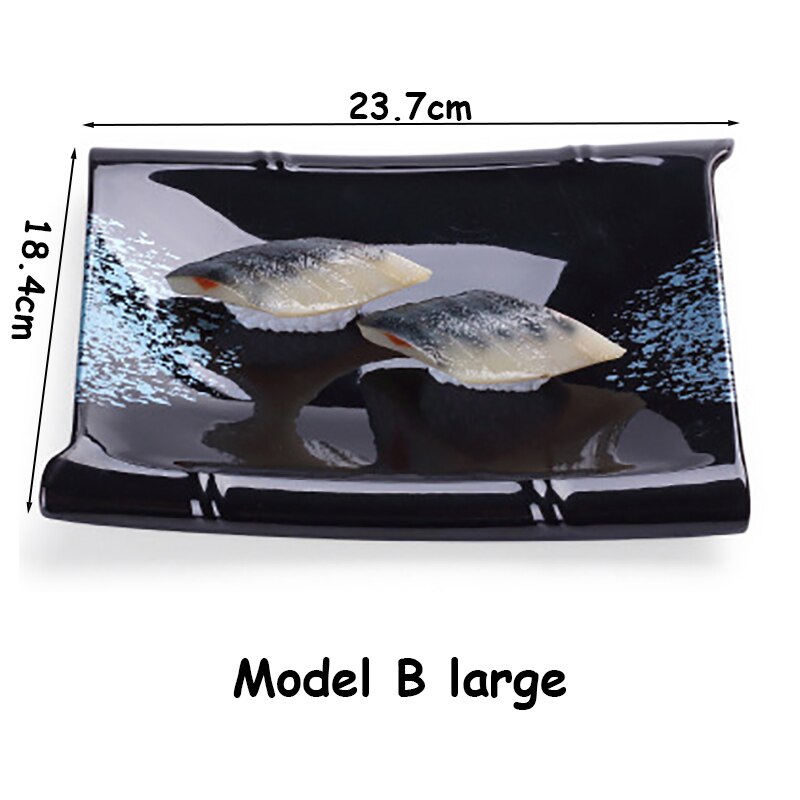 Japanske sushi tallerkener gryde måltid bakke julestel mad beholder plast fade bøf bakke fastfood fad køkkengrej: Model b stor