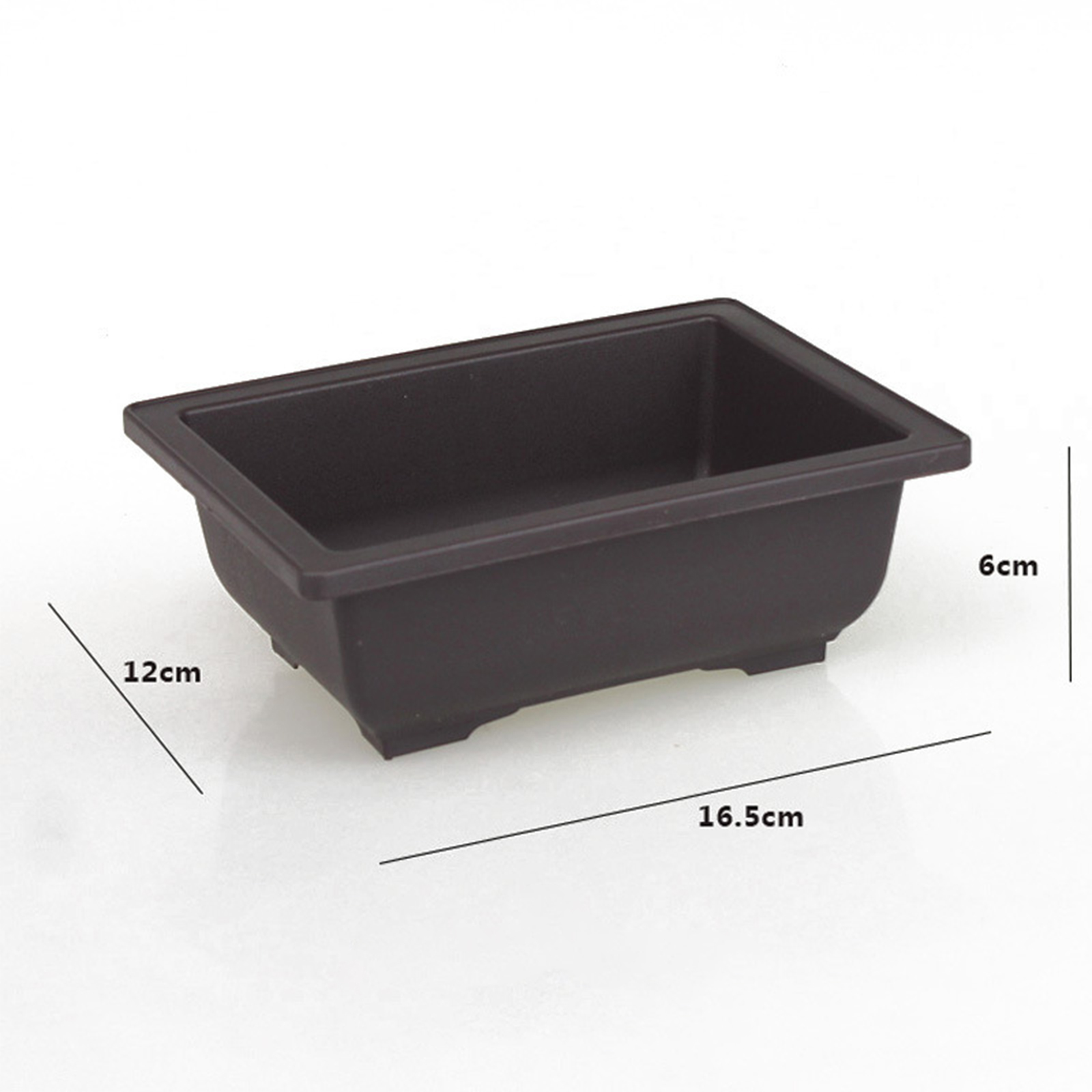 2Pcs Rectangular Square Plastic Flowerpots Imitation Purple Clay Succulent Plants Pots Outdoor Garden Landscape Potted Trays: Red