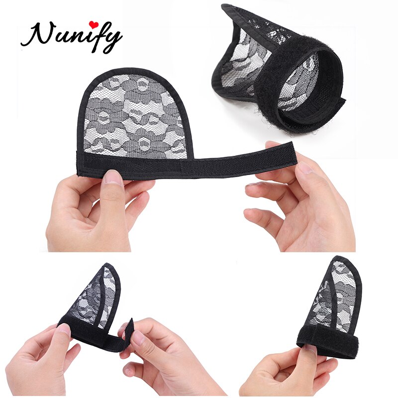 Nunify-coletas negras y Beige para hacer coletas, accesorios para Pontail, Red para el cabello Diy, para hacer coletas, gorros para peluca Afro