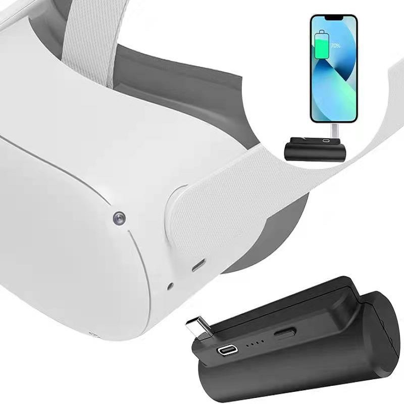 Capsule Power Bank for Oculus Quest 2 VR Headset 3000mAh Battery Pack Compatible with Elite Strap for Meta Quest 2 Accessories
