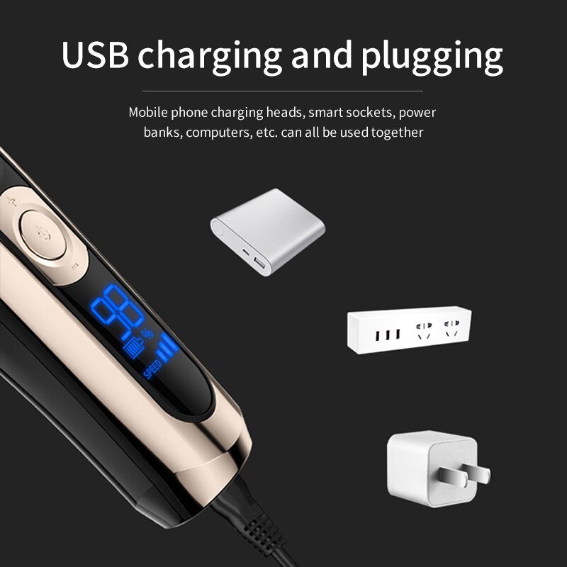 KONKA maszynka robić włosów osobisty elektryczny trymer męnarty akumulator potężna moc frez ze stali głowica z ekranem doprowadziło zmywalny