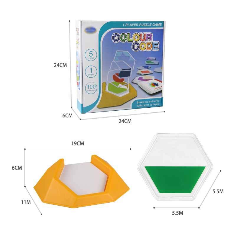 100 Challenge Color Code Puzzle Games Tangram Jigsaw Board Toys Children Kids Develop Logic Spatial Reasoning Skills Toy