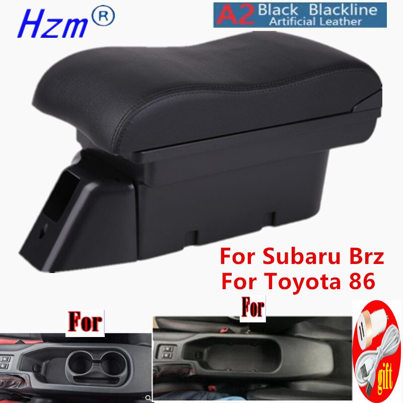 For Toyota 86 Armrest For Subaru Brz Car Armrest Box For Scion Fr-S Frs Gt86 storage box Auto parts Easy install: A2 Black leather