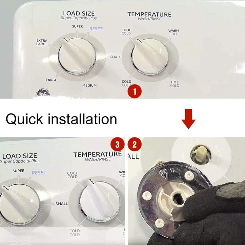 2 Pack WE01X20378 Control Knob(White) for General Electric Dryer Replacement