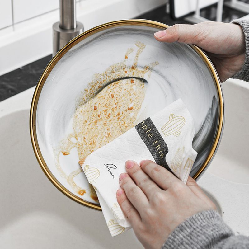 Schoonmaakdoek 1 rol keukenpapier antiaanbak olie water doekje washandje schoonmaakdoekje keukendoek wegwerp olie schoonmaakdoekje 2