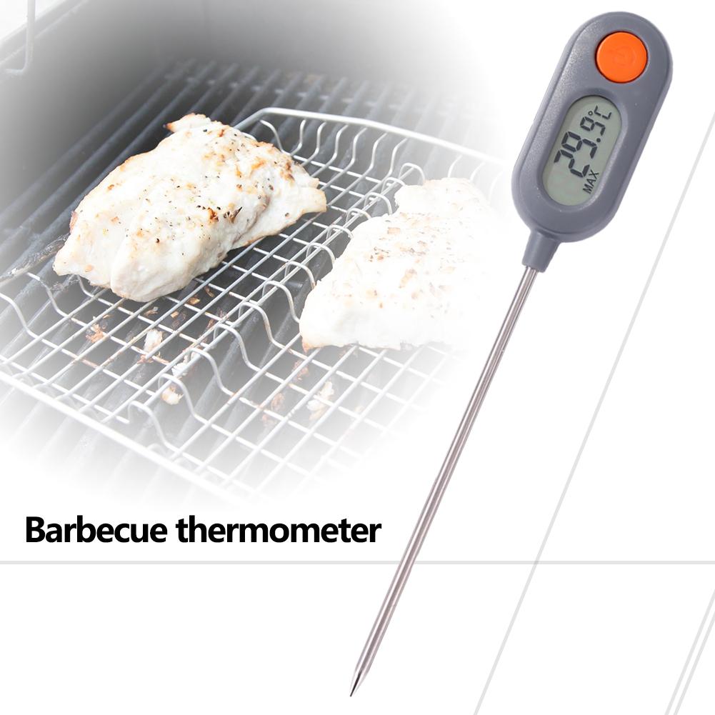 Plastic Bbq Vlees Thermometer Kleine Lcd Digitale Display Keuken Koken Voedsel Hangable Elektronische Temperatuurmeter Sonde