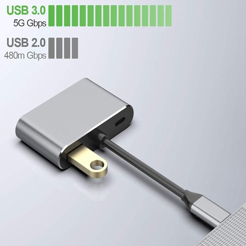 4 in 1 usb c to hdmi vga sovitin tyyppi c to hdmi 4k vga usb 3.0 videomuunnin  pd 60w pikalaturi pro samsung  s9