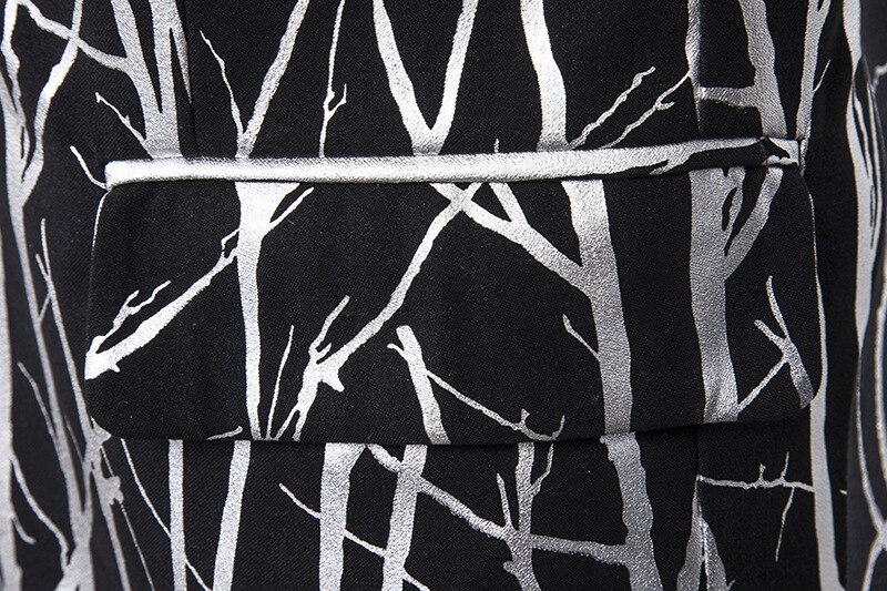 European and American men's suits Slim branches bronzing printing suit dress gown costume coat