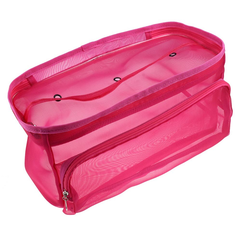 Knitting Bag Organizer Yarn Storage Mesh Bag Tote Storage Case for Crocheting Hook Knitting Needles Sewing Accessories: Rose