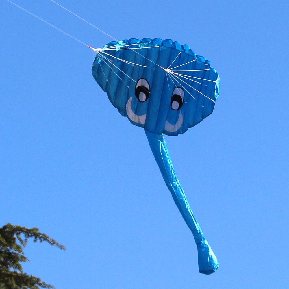 140 x 70cm rammeløse myk dual line stunt elefant parafoil kite enorm fallskjerm sport strand flyvende drage