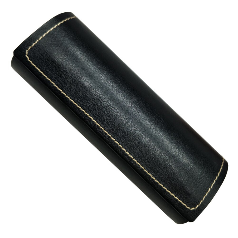 Leather Glasses Case For men Waterproof Hard Frame Eyeglass Case Women Reading Glasses Box Multicolor Spectacle Cases: Black