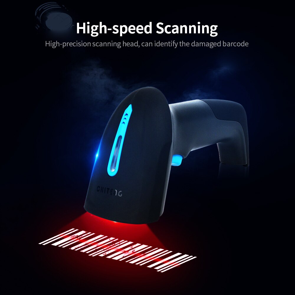 Cdd Code Reader Handheld Wirelress Barcode Scanner 2.4G Draadloze Bt Wired Drie-In-een Scanner High-snelheid Voor Supermarkt Winkel