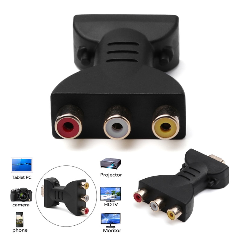 Vga a Hdmi componentes de la computadora Mini sonido AV Digital Cables señal HDMI a 3 RCA cobre conversor plástico Video