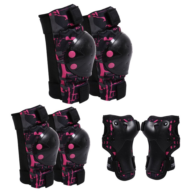 6 unids/set para niños, equipo protector de rodilla para deportes al aire libre, coderas, protectores de muñeca para montar, protección de seguridad para patinaje sobre ruedas: D
